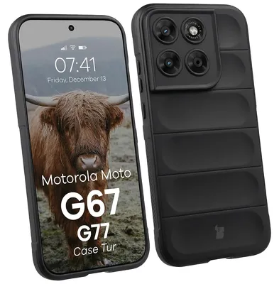 Produktbild von Robuste Handyhülle für Motorola Moto G67 5G / G77 5G, Bizon Case Tur, Schwarz