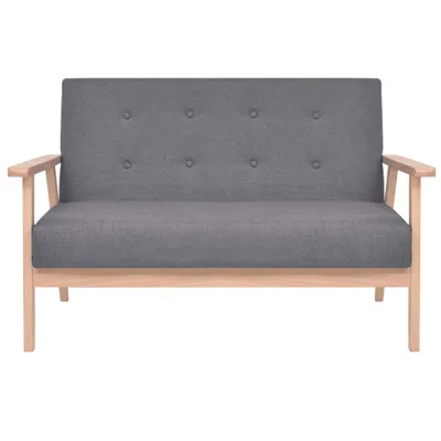 Produktbild von vidaXL Sofa 2-Sitzer Stoff Dunkelgrau