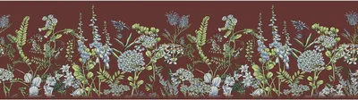 Zdjęcie produktu dla Sanders & Sanders samoprzylepna granica tapety kwiaty polne brązowymIjasnoniebieskim 10 x 500 cm