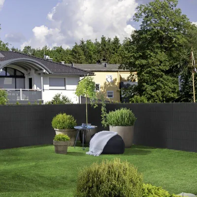 Produktbild von Zaunblende blickdicht 1x25m grau - Großrolle