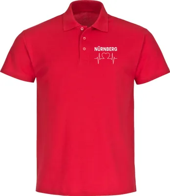 Produktbild von multifanshop Poloshirt - Nürnberg - Herzschlag, rot, Größe M