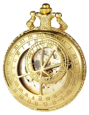 Produktbild von Retro Taschenuhr mit Kette und römischen Ziffern für Männer