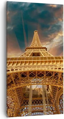 Produktbild von Bild auf Leinwand - Leinwandbild - Eiffle Architektur Paris - 55x100cm - Wand Bild - Wanddeko - Leinwanddruck - Bilder - Kunstdruck - Wanddekoration - Leinwand bilder - Wandkunst - PA55x100-2437
