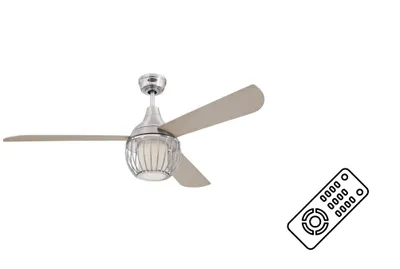 Obrázok produktu pre Stropný ventilátor Graham Nikel 132 cm s osvetlením LED a diaľkovým ovládaním