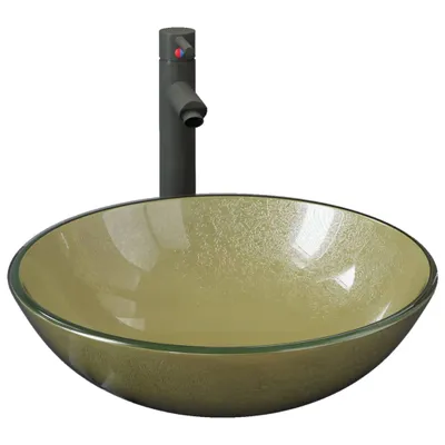 Immagine prodotto di vidaXL Set di lavabo da bagno con rubinetto e scarico oro
