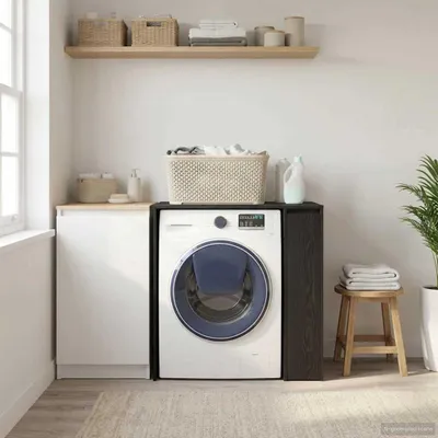 Zdjęcie produktu dla vidaXL Szafka pod pralkę, czarna, imitacja dębu, 87 x 60 x 89 cm