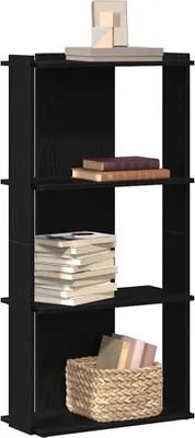 Obrázek produktu pro Maison Exclusive - Knihovna 3 police Černá 60x30x120 cm Dřevěný materiál