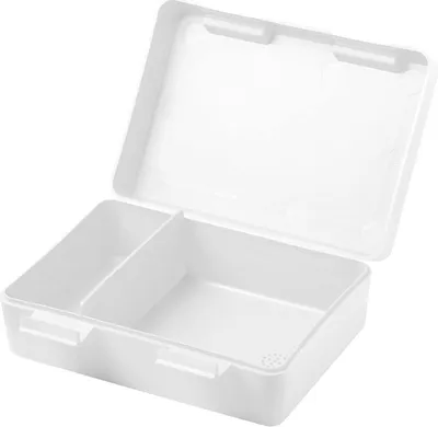 Immagine prodotto di Scatola per il pranzo per bambini "Dinnerbox Plus" - SENZA BPA &  GERMANY - Scatola per il pranzo con divisorio e chiusura a scatto, robusta scatola per il pranzo dei bambini - bianco
