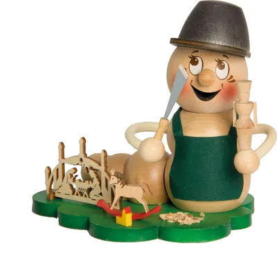 Obrázek produktu pro Kuhnert - Kuřácká figurka Rudi Drehwurm - velikost cca 14 cm, pro vonné svíčky velikosti M (standard) - 37010