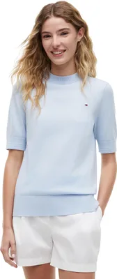 Produktbild von Tommy Hilfiger 8721386078354, Erwachsener, Weiblich, Pullover, Blau, Rundhals, Kurzärmel
