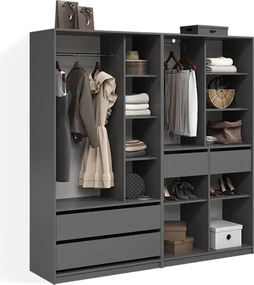 Produktbild von Kleiderschrank Livinity Trento Anthrazit 2er Set, Model 58979