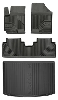 Productafbeelding van Rubberen automatten + kofferbakmat voor Hyundai ix20 2010-2019 (MPV) – 4-delig, zwart, op maat – Wielganizator