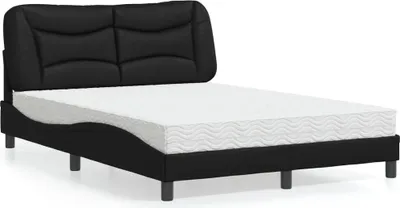 Produktbild von vidaXL Bett mit Matratze "Hvar" Schwarz 120x200 cm Kunstleder