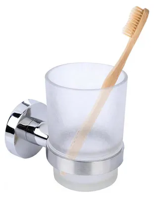 Produktbild von Zahnbürstenhalter Wand Edelstahl mit Becherhalter Bad