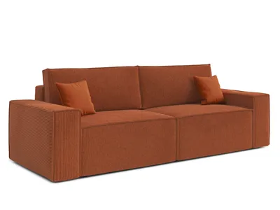 Produktbild von AX LIVING Cord Sofa Talaton 248cm Schlafsofa Grün mit Kissen Bettkasten