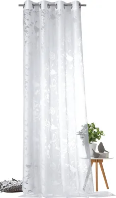 Produktbild von heimtexland ® Ösenschal Deko Vorhang Fensterdekoration Vogel Ausbrenner Gardine Typ699 Natur HxB 245 x 140 cm