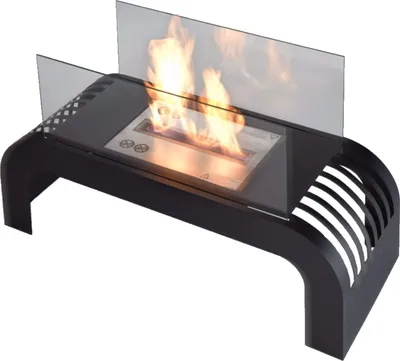 Produktbild von Tischkamin Sorrento Schwarz mit Ethanolbetrieb, doppelseitiges ESG Sicherheitsglas, 75x45x30 cm