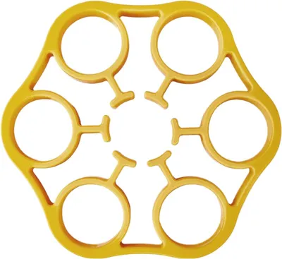 Produktbild von Silikon Eierhalter - Eierkocherform für bis zu 7 Eier - Hitzebeständig bis 230 °C - Silikonform für Eier - Küchen- und Backzubehör - Gelb
