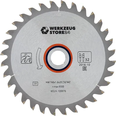 Image de WS24 Lame de scie circulaire HM pour le bois 160 x 1,8 x 20 WZ 32 - WS24-100076