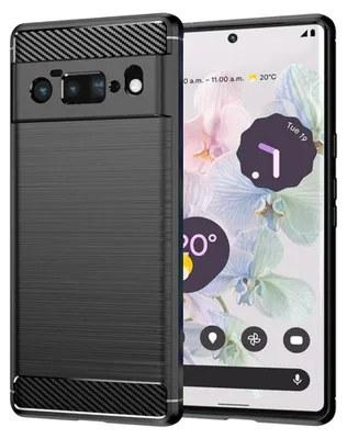 Produktbild von Techsuit Carbon Silicone Back Cover Hülle für Google Pixel 6 Pro - Schwarz