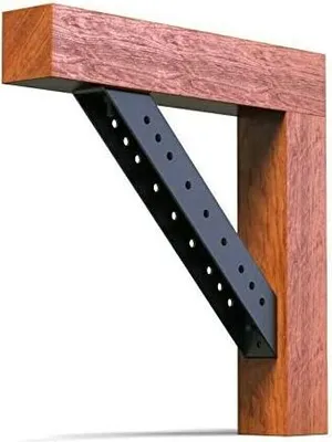 Produktbild von 4 mm Dicke Schwerlast Balkenverbinder, Holzverbinder, Eckenverbinder, Winkelverbinder, Pfostenverbinder, Profilverbinder schwarz (B: 60)