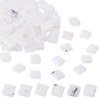 Rechteckige Quarzkralen, 100 Stück, 5,5x5,5x2,5 mm, 2 Löcher