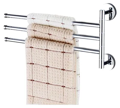 Produktbild von Drehbarer Handtuchhalter mit 3 Schwenkarmen aus Edelstahl