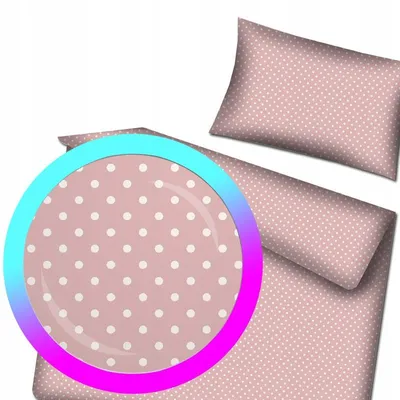 Produktbild von Designpremium Bettwäsche Rosa Weiße Tupfen 140x200 cm