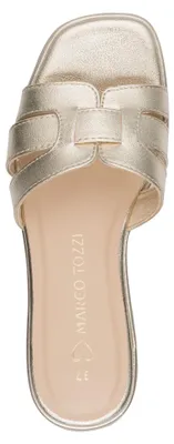 Produktbild von MARCO TOZZI Damen Pantolette Blockabsatz Vegan Karree 2-27152-42, Größe:40 EU, Farbe:Gold