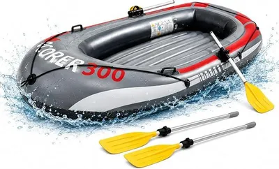Imagen del producto de Bote inflable de 220 x 110 cm – para niños y adultos, con remo y cuerdas – bote inflable – bote de remo y bote para remar