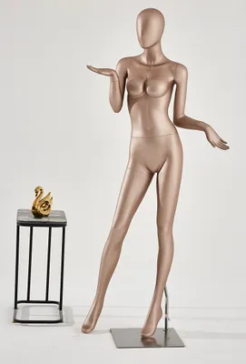Produktbild von Schaufensterpuppe  YL1-9 Frau Weibliche Frau stehend Hautfarbend matt lackiert Frau Kopf Egghead Schick und Elegant Hochwertig