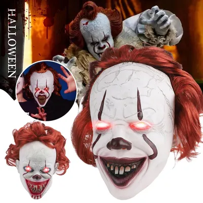 Produktbild von Gruseliges Halloween Clown Maske LED Pennywise Cosplay Maske Stephen Kings Maske
