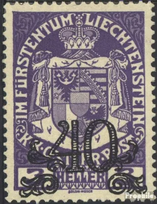 Produktbild von Briefmarken Liechtenstein 1920 Mi 14 mit Falz Aufdruckausgabe