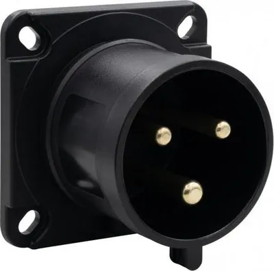 Image de Fiche encastrable industrielle 32 A/3 pôles 200 V-250 V /FE/ IP44 noire F7.0156