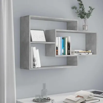 Obrázok produktu pre Maison Exclusive - Nástenné police Betongrey 104x20x58,5 cm Drevený materiál