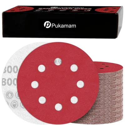 Immagine prodotto di Carta abrasiva da 125 mm con sistema di fissaggio a velcro, grana 800, confezione da 120 pezzi, per levigatrici eccentriche con 8 fori