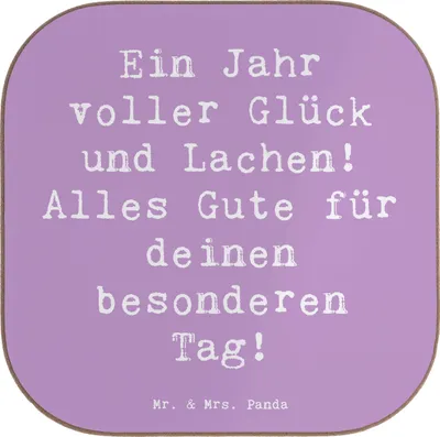 Produktbild von Mr. & Mrs. Panda Flaschenuntersetzer Spruch 2014 Geburtstag - Lavendeltraum - Geschenk, Alter, Holzuntersetzer, Happy Birthday, gläseruntersetzer, unvergesslich, Coaster