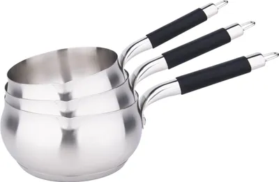 3er-Set Kochtöpfe 16/18/20 cm, Edelstahl, mit Ausgießer