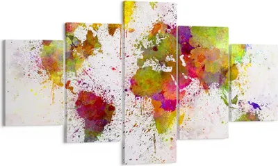 Produktbild von Bild auf Leinwand - Leinwandbild - Karte Welt modern - 125x70cm - Wand Bild - Wanddeko - Wandbilder - Leinwanddruck - Bilder - Kunstdruck - Wanddekoration - Leinwand bilder - Wandkunst - EA125x70-3701