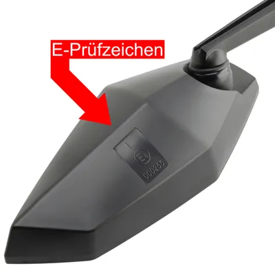 Produktbild von area1 Motorradspiegel-Set, E-Prüfzeichen, für Motorrad & Roller, inkl. Gewinde: 2x M10 Rechts, 1x M10 Links, 2x M8 Rechts, 1x M8 Links, Kunststoff, Spiegelarm Ø 2-3 cm, Einschraublänge 13mm, sportlich-kantiges Design mit CNC-Optik, EGT
