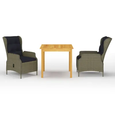 Immagine prodotto di Maison Exclusive - Set da pranzo da giardino a 3 pezzi, marrone