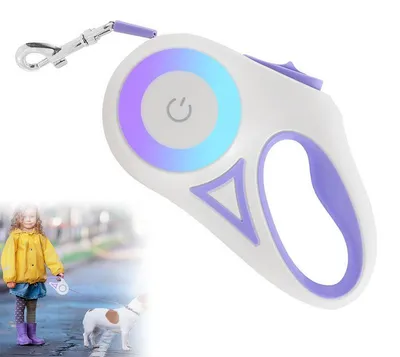 Produktbild von LED Rollleine für Hunde, automatische Flexileine bis 5 m, ausziehbare Hundeleine mit Licht & Stopptaste, für kleine bis mittelgroße Hunde bis 30 kg