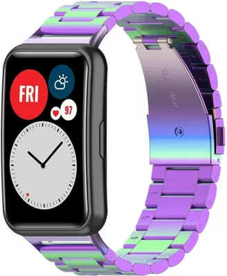 Produktbild von Strap-it Huawei Watch Fit Stahlband (Regenbogen)