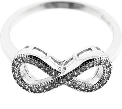 Image de Bague en argent 925 pour femme avec signe de l'infini et pierres en argent taille 58