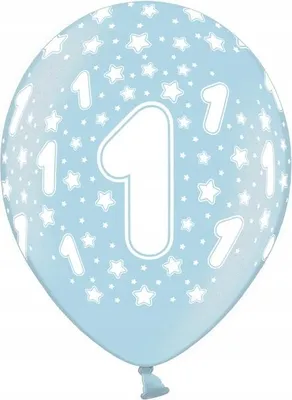 Produktbild von BALLONDRUCK "1" Blau B156 (5er Set)