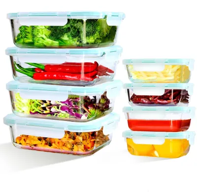 Produktbild von Glas Vorratsdosen mit Deckel - BPA-frei und auslaufsicher (Set von 8)