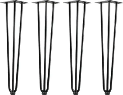 Image de Zelsius Set de 4 pieds de table en acier, (H) 60 cm, noir, 3 entretoises