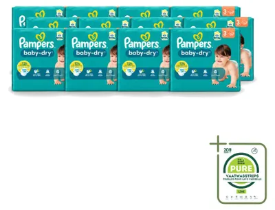 Productafbeelding van 12 x Pampers Baby-Dry luiers, maat 3 (6-10 kg) - grootverpakking - 12 stuks