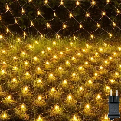 Lichtnetz 1,5x1,5m 100 LEDs warmweiß IP44 Timer 9 Modi