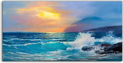 Produktbild von Coloray Acrylbild 100x50  Wandbild Acrylbilder Kunst Malerei Meer Landschaft